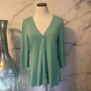 3/$20 𝅺Isaac Mizrahi Live Seafoam Green Cardigan M